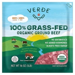 Verde Grass Fed Organic Ground Beef 80/20 - 16 OZ