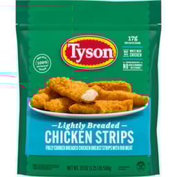 Tyson Lightly Breaded Chicken Strips - 1.25 Lb