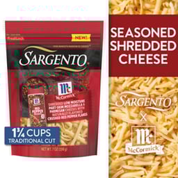 Sargento Mccormick Crushed Red Pepper Low Moisture Part Skim Mozzarella & Parmesan - 7 Oz