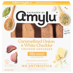 Amylu Caramelized Onion & White Cheddar Chicken Sausage 12 Oz - 12 OZ