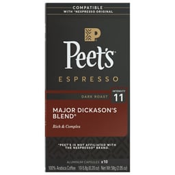 Peet's Coffee, Major Dickason's Dark Roast Capsules - 10ct Capsules - 10 CT