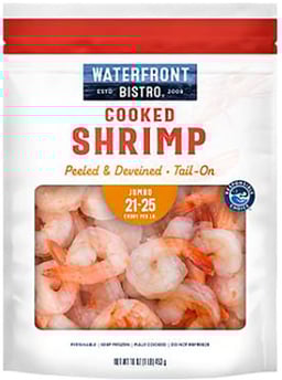 Waterfront Bistro Shrimp Cooked 21-25 Ct Peeled Tail On - 1 Lb