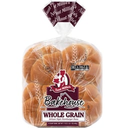 Aunt Millies Bakehouse Artisan Style Whole Grain Hamburger Buns 8ct - 17 OZ