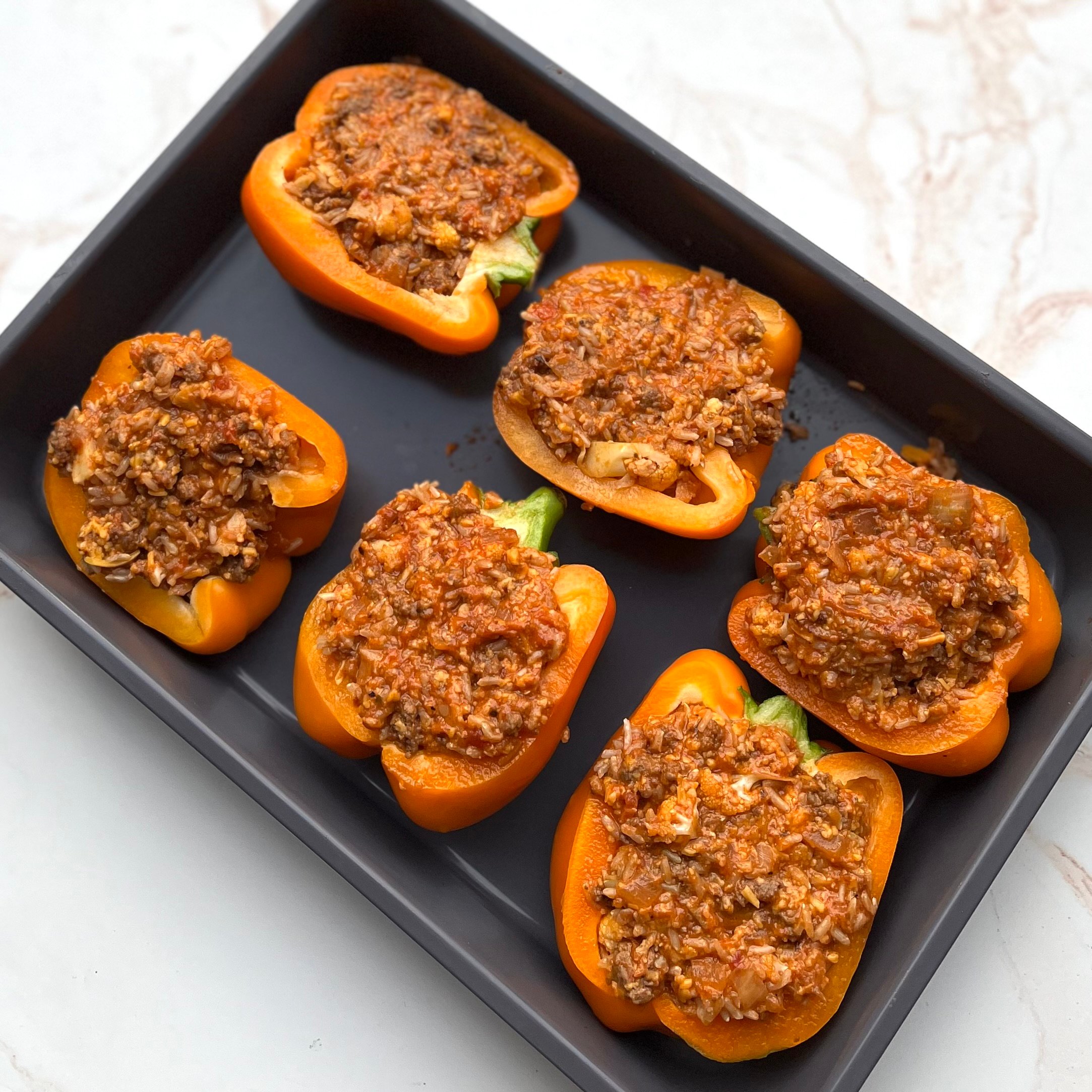 Easy Stuffed Bell Pepper Halves