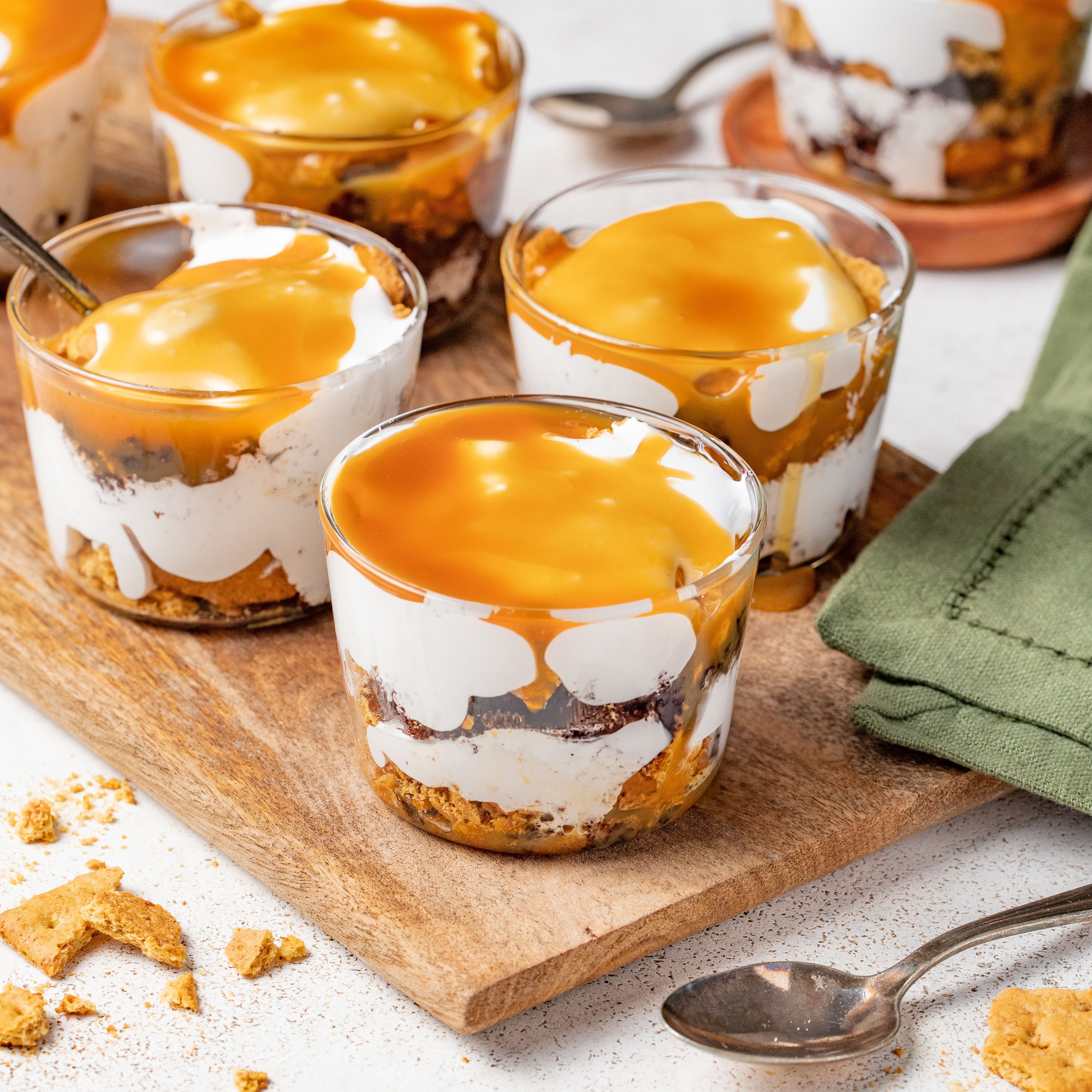 "Smores" Caramel, Chocolate, Graham Cracker & Marshmallow Trifle Cups
