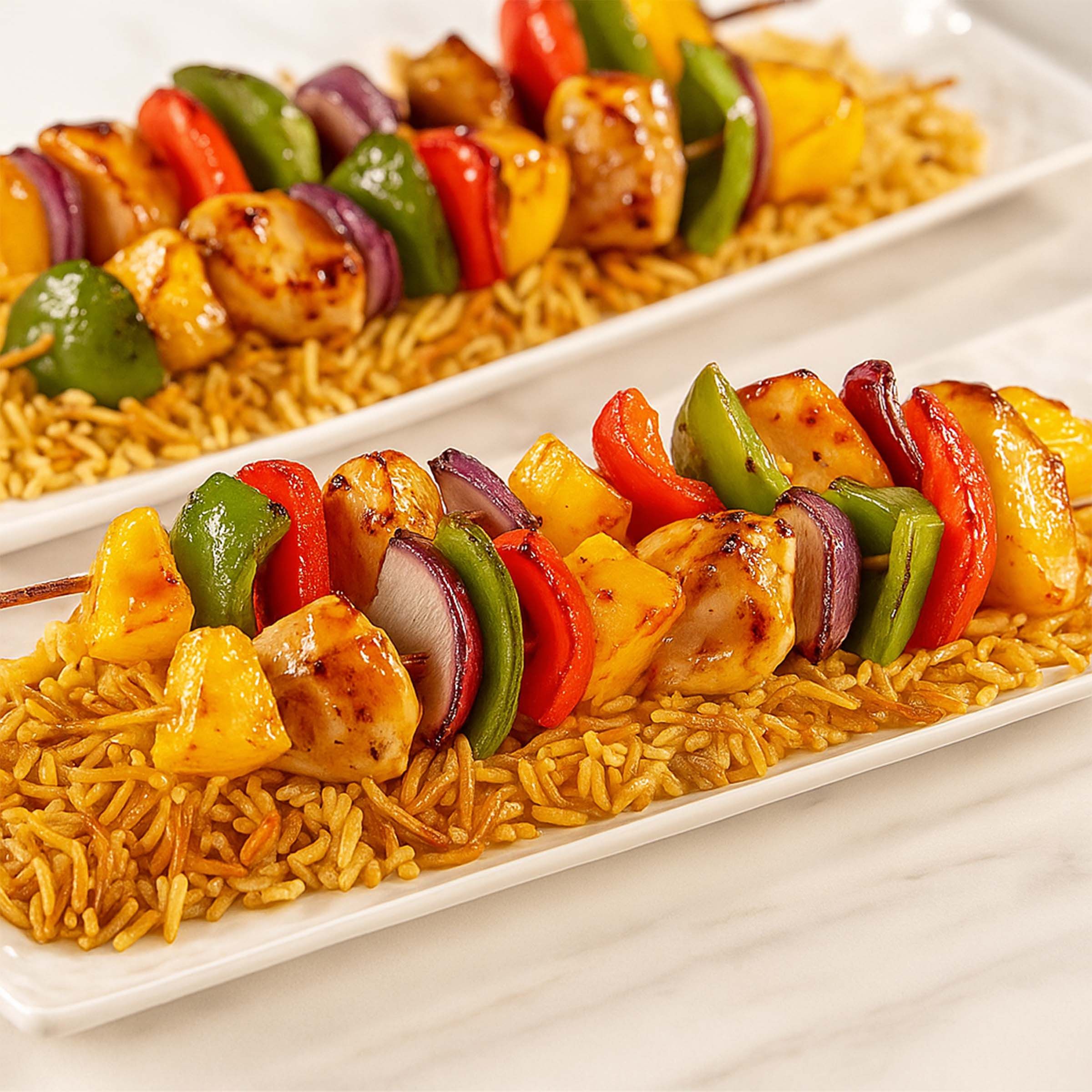 Pineapple Chicken Kabobs with Rice by Rice-A-Roni®