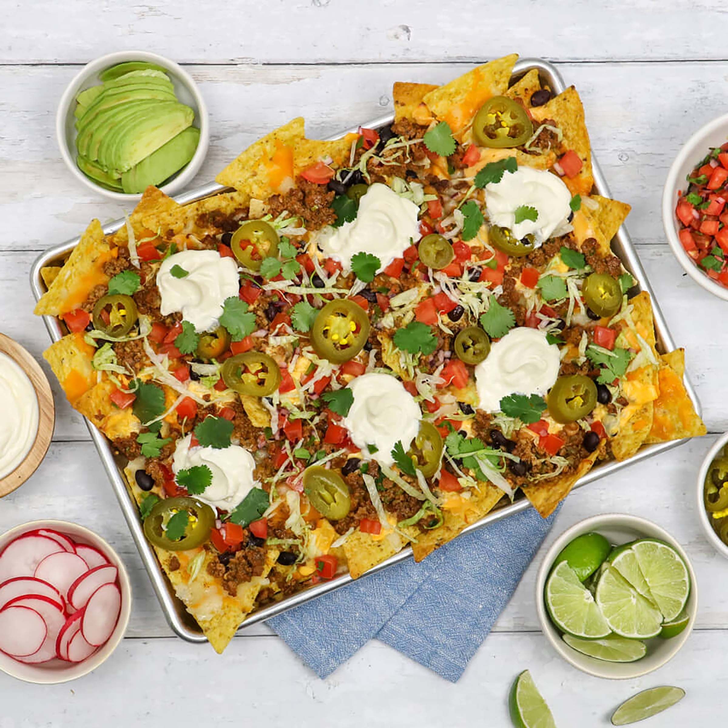 Sheet Pan Nachos by Rosarita® Refried Beans 