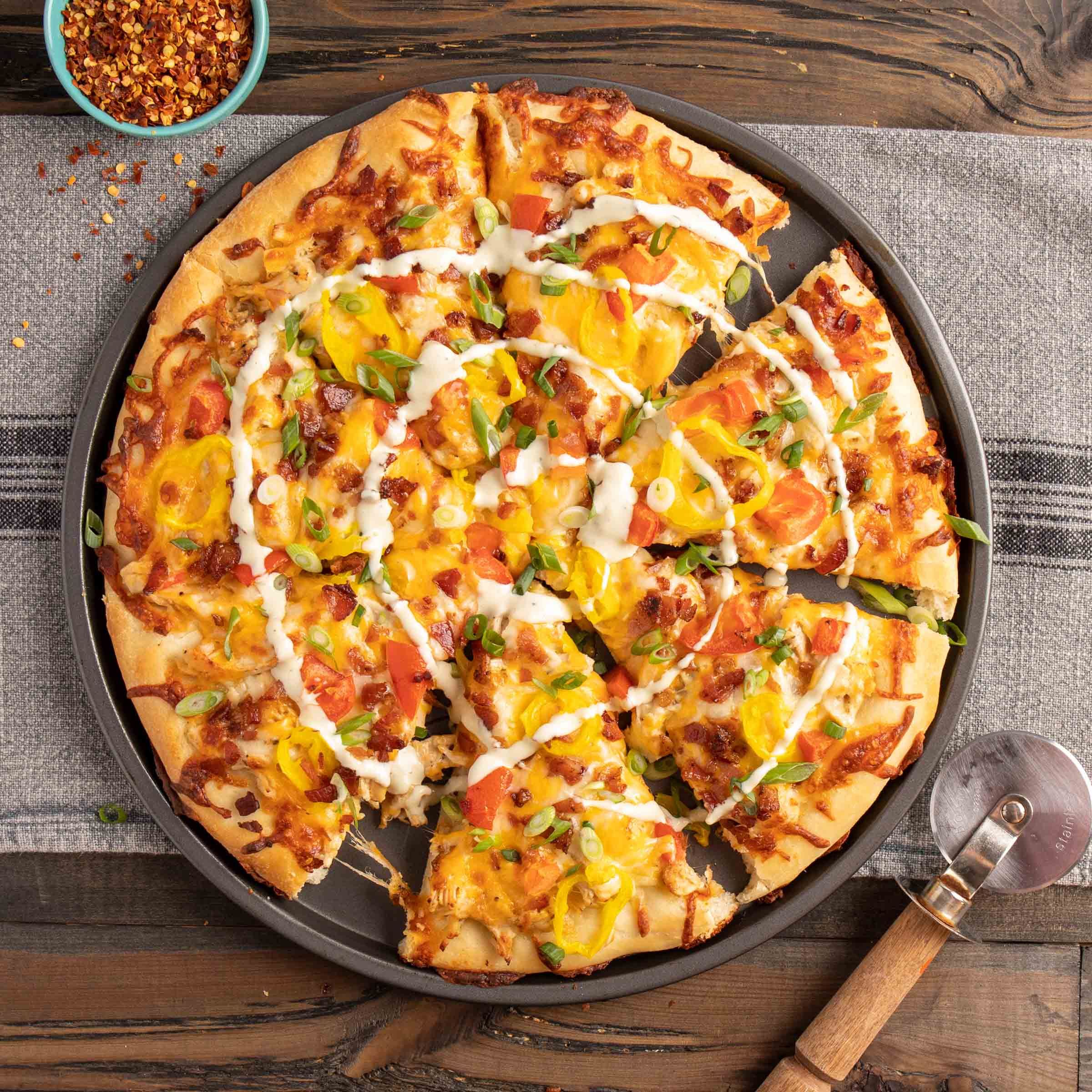 Chicken Bacon Ranch Pizza by PAM® Cooking Spray & Wish-Bone® Dressing