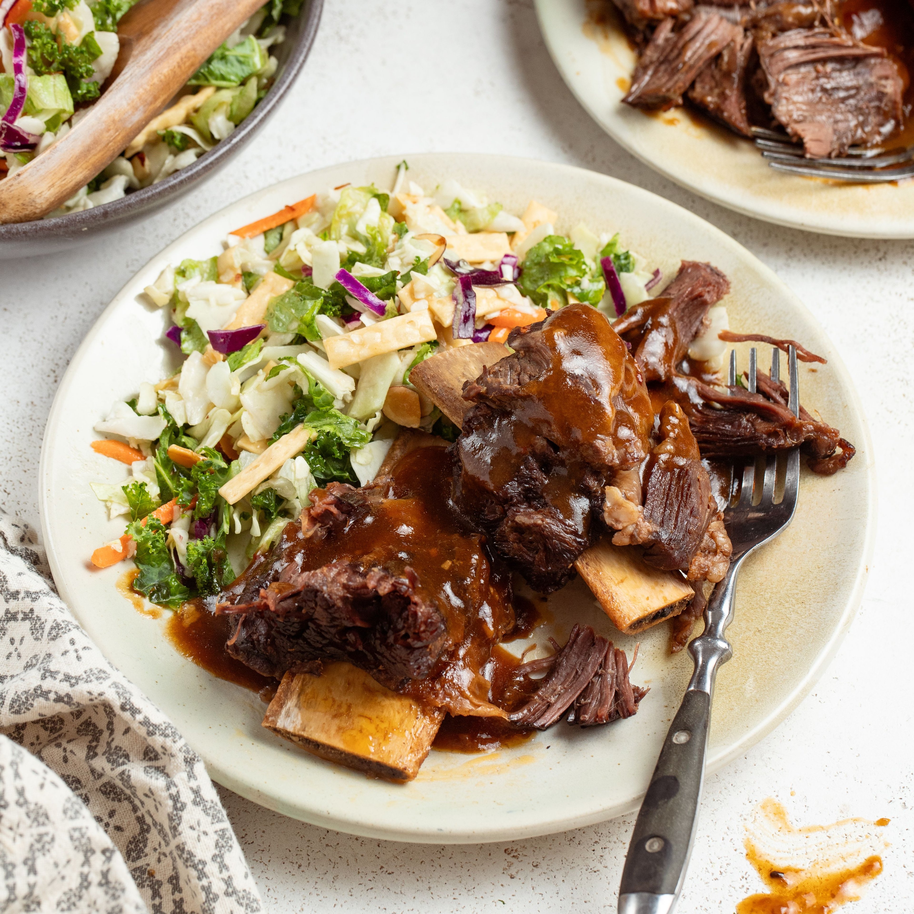 Easy Pressure Cooker Hoisin Beef Short Ribs with Asian Chopped Salad