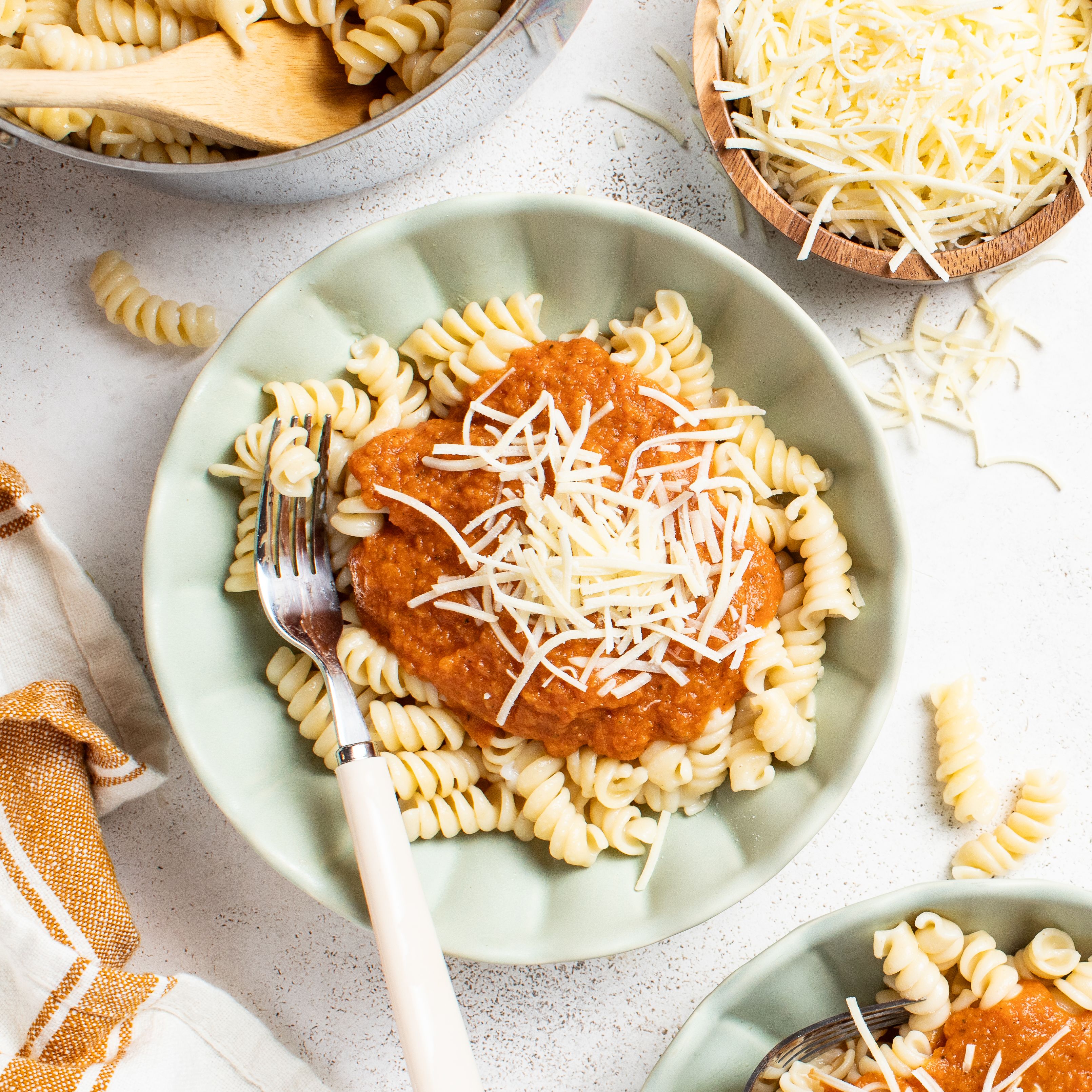 Rotini Pasta with "Super Veggie Powered" Marinara Sauce & Parmesan