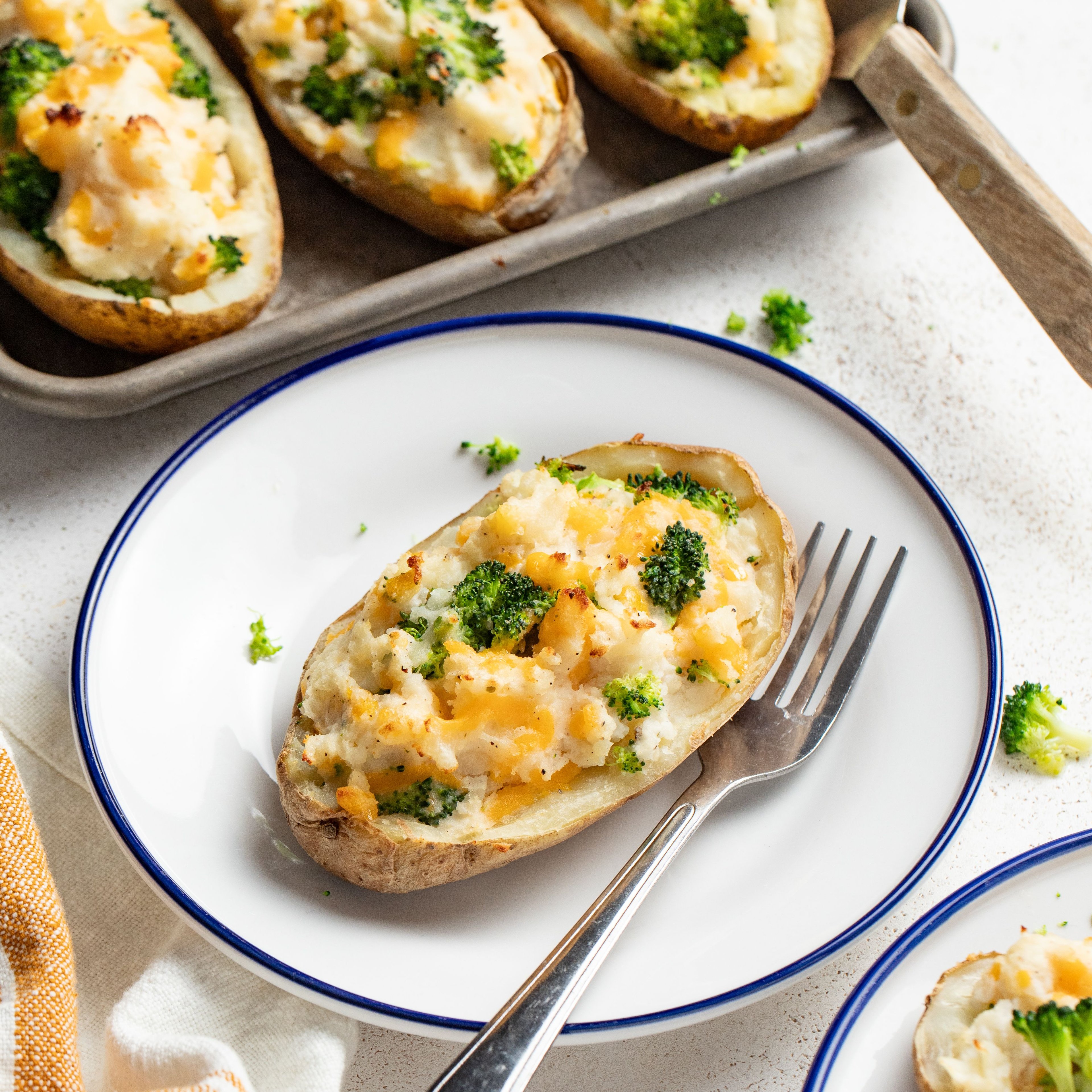 Cheesy Broccoli-Ranch Twice Baked Potatoes