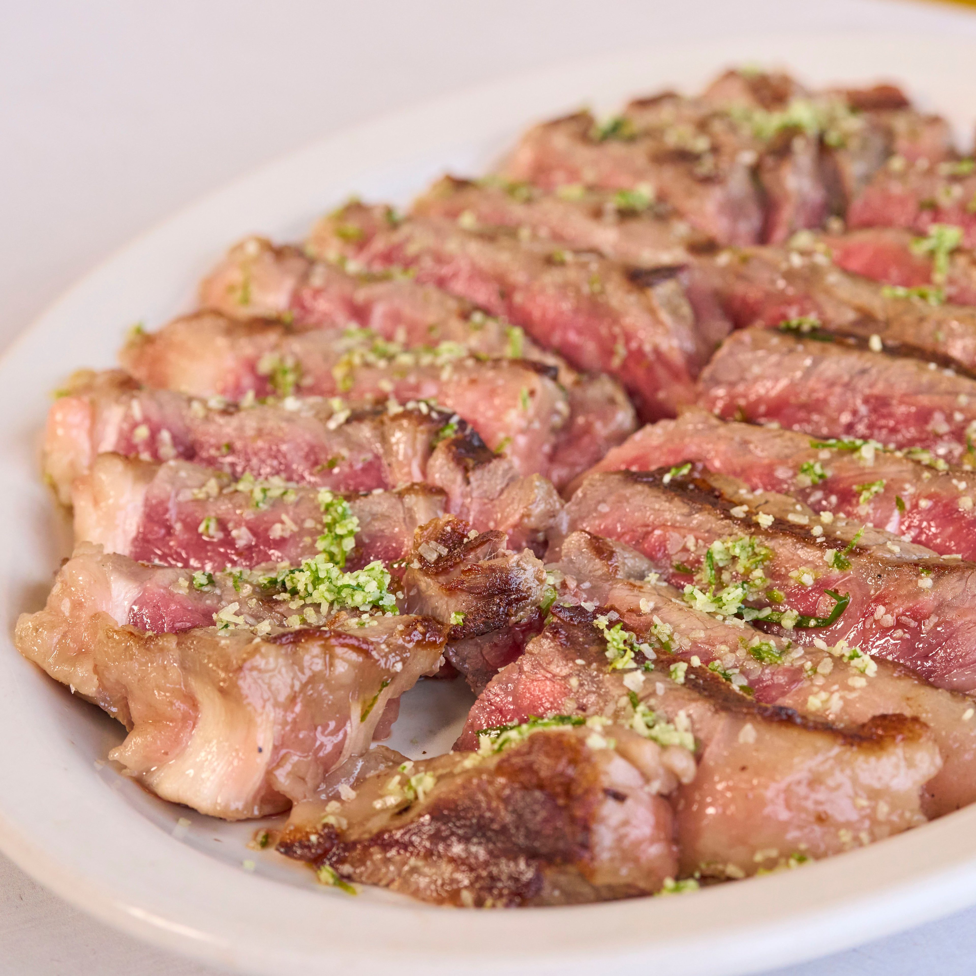 US Wagyu Boneless NY Steak with Fresh Herb Infused Finishing Salt by Joel Gamoran