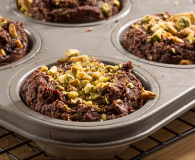 Cherry Pistachio Chocolate Muffins