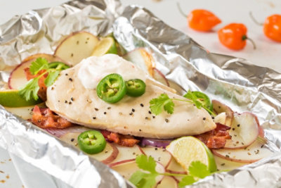 Honey-Habanero Chicken Campfire Packet