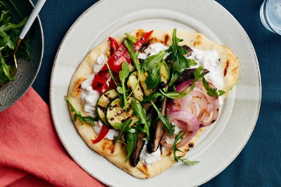 Grilled Vegetable Gyros with Yogurt Feta Sauce