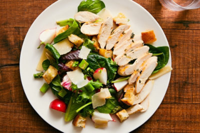 PanRoasted Chicken with Spring Vegetable Panzanella JewelOsco