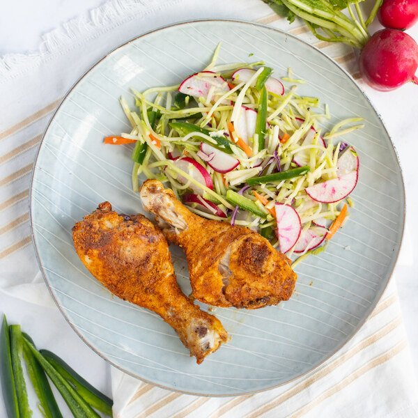 Crispy "Taco-Spiced" Chicken Drumsticks with Jalapeño Broccoli Slaw