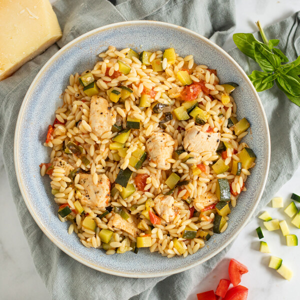 Chicken-Orzo Pasta Skillet with Tomato, Zucchini & Parmesan