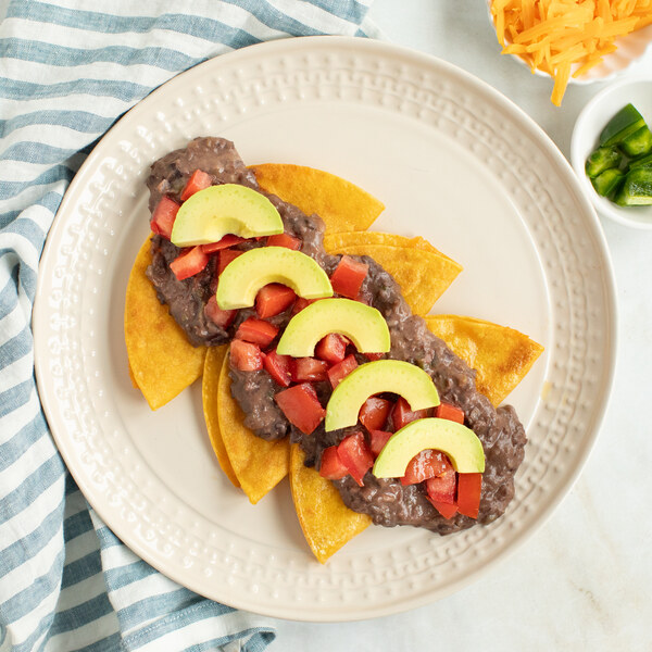 Enfrijoladas (Quesadillas with Black Bean Sauce), Avocado & Tomatoes