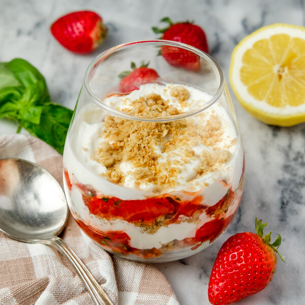 "Strawberry Shortcake" Trifle with Basil, Whipped Cream & Oat Streusel