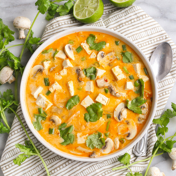 Spicy Thai Coconut Tofu Soup (Tom Kha Tofu)