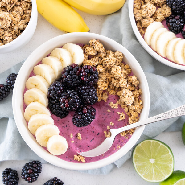 Mixed Berry-Lime Smoothie Bowl with Banana & Granola