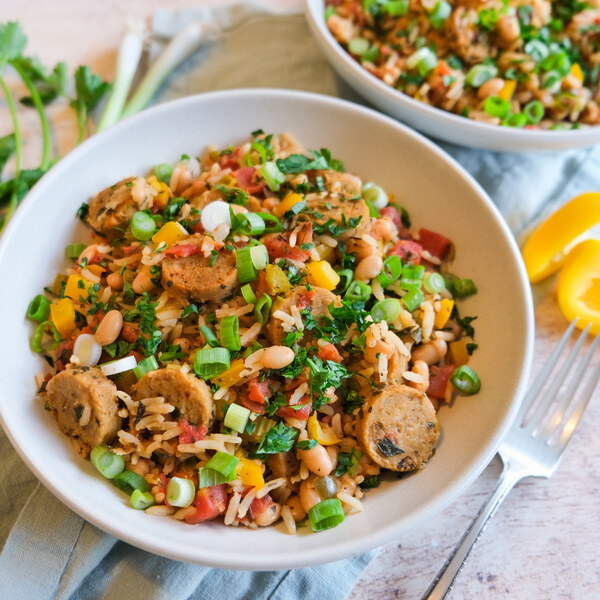 Spicy Creole Veggie Sausage, White Bean & Rice Jambalaya with RO-TEL