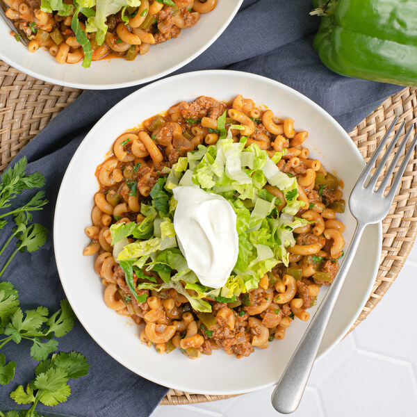 One-Pot Veggie Ground Taco Pasta with Bell Pepper, Lettuce & Yogurt