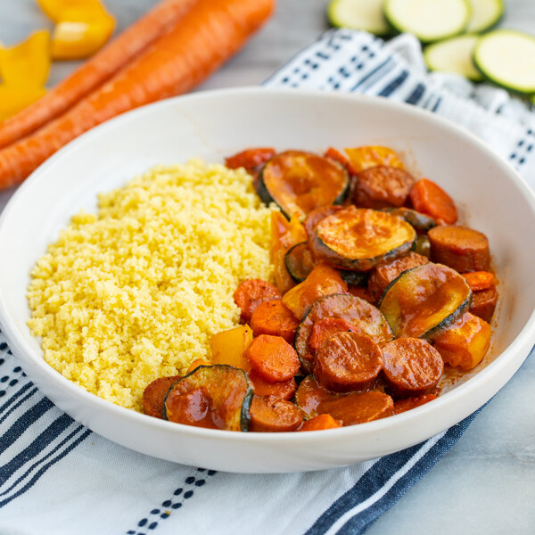 BBQ Roasted Veggie Sausage, Carrots, Zucchini & Peppers with Couscous
