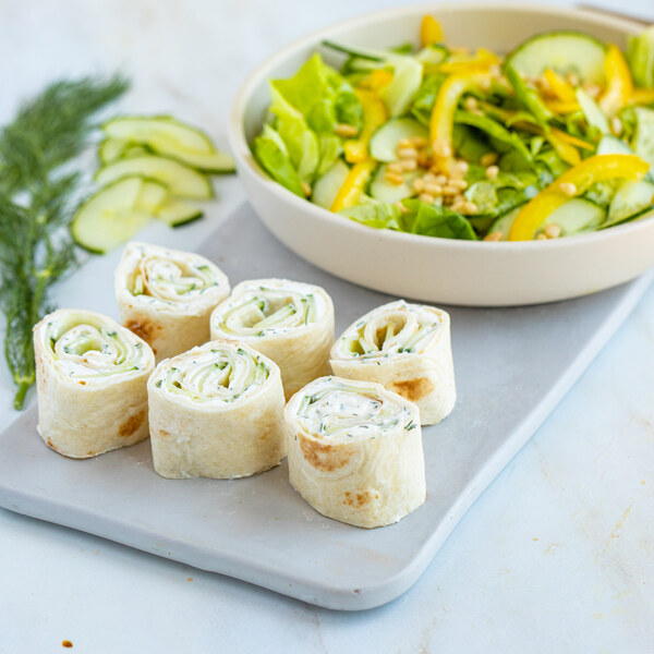 Cream Cheese & Cucumber Roll-Ups with Butter Lettuce Salad