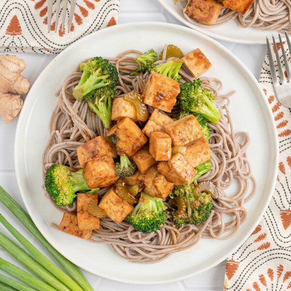 Hoisin Tofu Stir-Fry with Soba Noodles, Broccoli, Celery & Ginger