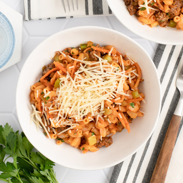 Spicy Cajun Macaroni with Veggie Ground, Bell Pepper, Carrots & Cheese