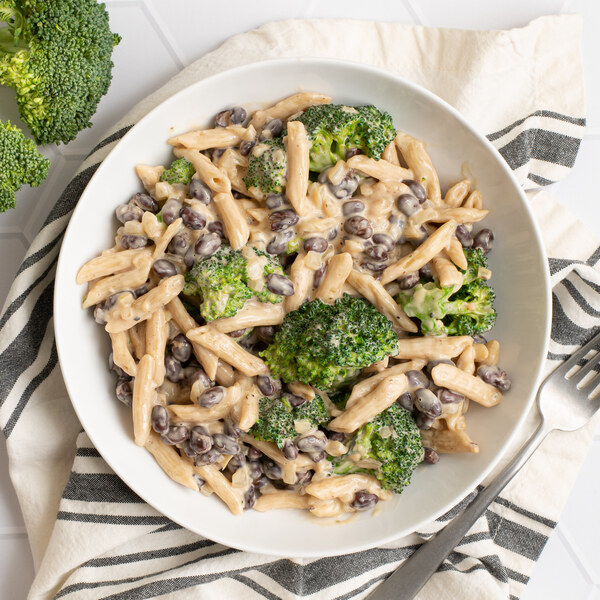 Penne Alfredo with Kidney Beans & Broccoli