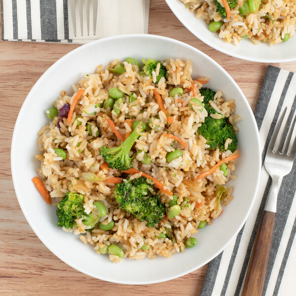 Spicy Edamame Fried Rice with Broccoli, Cabbage & Ginger