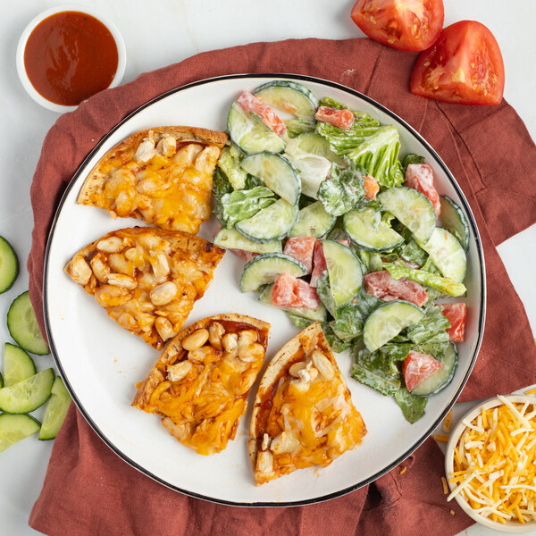 BBQ White Bean Pita Pizza & Side Salad with Ranch Dressing
