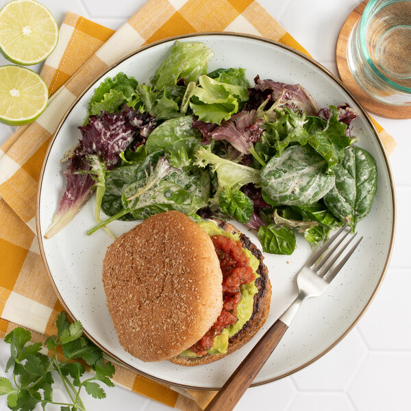Veggie Burger with Guacamole, Salsa & Lime-Cilantro Greens