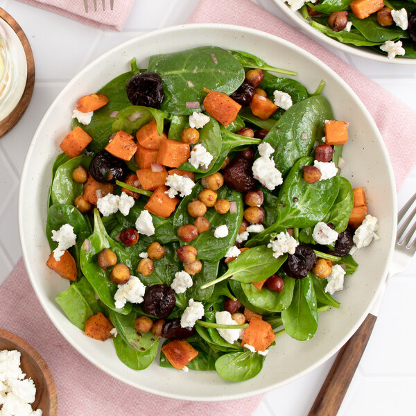 Cardamom-Chickpea, Sweet Potato & Cherry Salad with Goat Cheese
