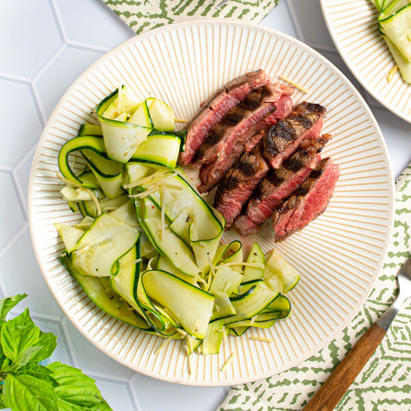 Grilled Ribeye with Shaved Zucchini, Parmesan & Basil Salad