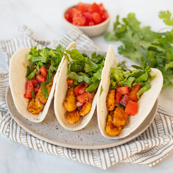 Grilled Tempeh Tacos with Spicy Tomato-Cilantro Salsa & Lettuce