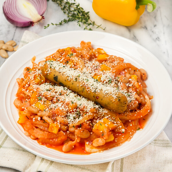 Veggie Sausage "Cassoulet" with Fennel, Pepper & Thyme Bread Crumbs