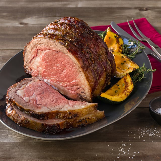 Maple-Glazed Rib Roast with Roasted Acorn Squash