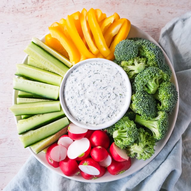 Veggie Crudité Platter with Fresh Herb "Ranch" Dip