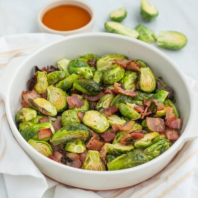 Air Fryer Maple-Bacon Brussels Sprouts
