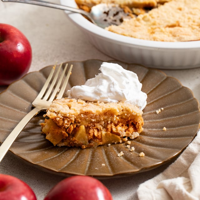 Dutch Style Pumpkin Spice-Apple Crisp with Whipped Cream