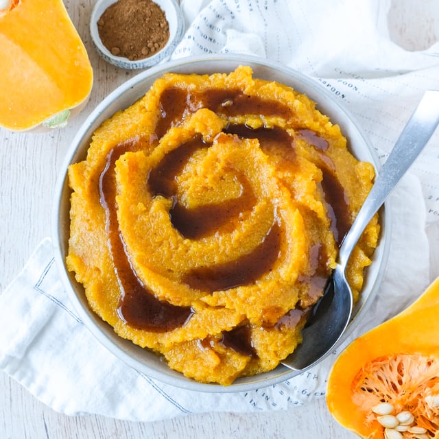 Vegan Butternut Squash Mash with Maple-Pumpkin Spice "Butter"