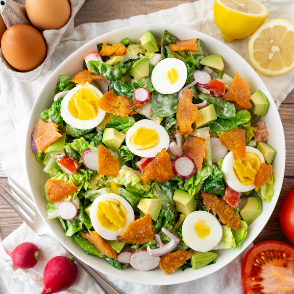 Romaine Salad with Crispy Smoked Salmon, Egg & LemonCaper Dressing Albertsons