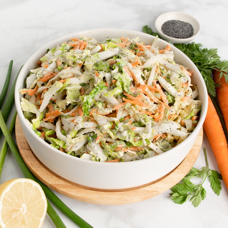 Napa Cabbage Coleslaw with Carrots, Green Onions & Creamy LemonPoppy Seed Dressing Safeway