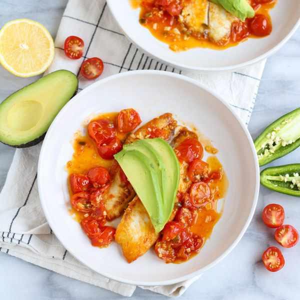 PanSeared Tilapia with Spicy Tomato Sauce & Avocado Safeway