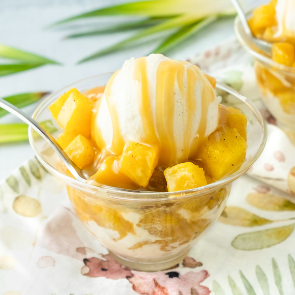 Roasted Pineapple Sundae with Vanilla Ice Cream & Caramel Sauce Safeway