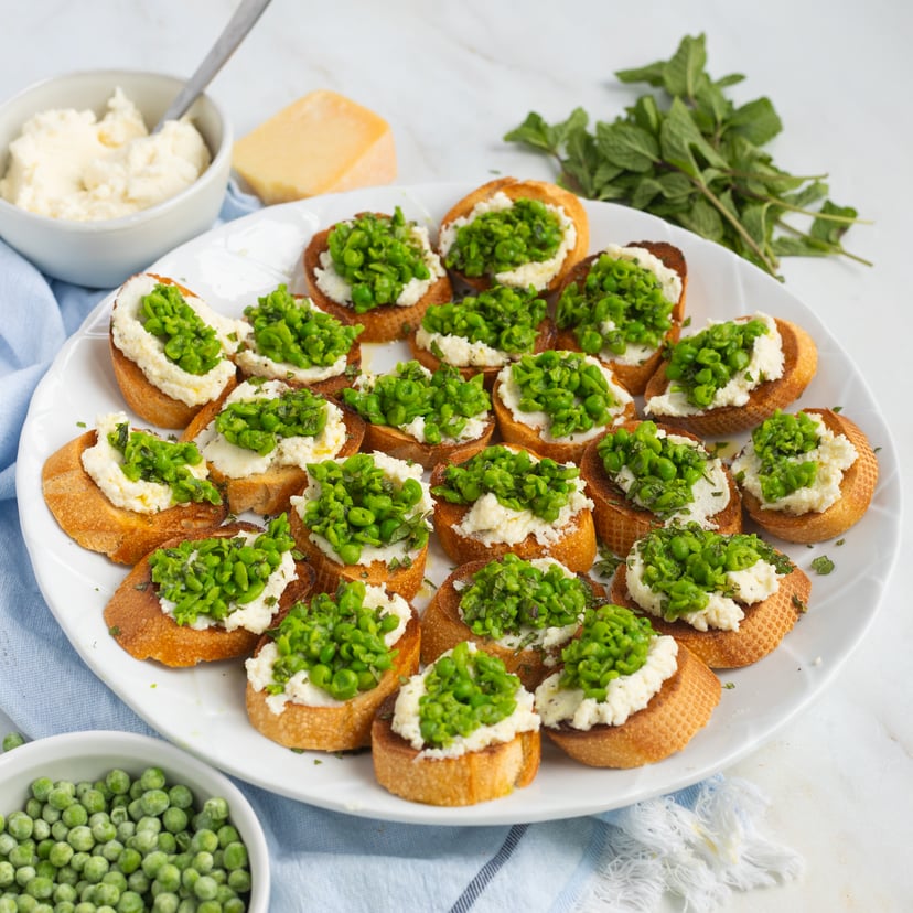 Bruschetta with Ricotta, Smashed Peas & Mint JewelOsco